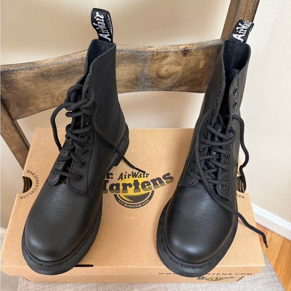 Dr. Martens Black Leather Combat Boots